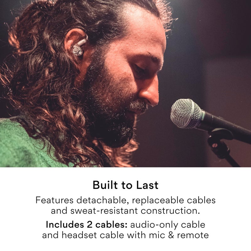 MEE audio Professional MX1 PRO Advanced Dynamic Driver Musician's in Ear Monitor Headphones with Balanced Sound, Noise Isolating Earbuds Earphones with Memory Wire, Detachable Cables, Transparent - Image 4